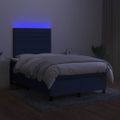 vidaXL Posteľ boxsping s matracom a LED modrá 120x200 cm látka