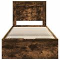 vidaXL Rám postele Dymová dub 100 x 200 cm Inžinierske drevo