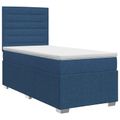 vidaXL Posteľ boxspring s matracom Modrá 90 x 200 cm Látka
