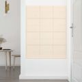 vidaXL Nástenné panely 12 ks krémové 30x30 cm zamatové 1,08 m²