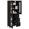 vidaXL Highboard Čierny dub 69,5 x 34 x 180 cm Kompozitné drevo
