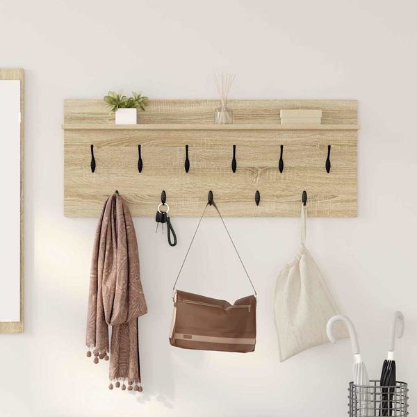 vidaXL Vešiak na stenu Sonoma dub 100 x 40 x 12 cm Kompozitné drevo