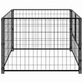 vidaXL Koterec pre psa čierny 100x100x70 cm oceľ