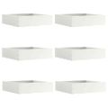 vidaXL Obrubník trávnika 6 ks 50 x 50 x 13 cm Oceľ Biela