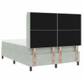 vidaXL Posteľ s pružinovým rámom Svetlosivá 140 x 200 cm Zamat