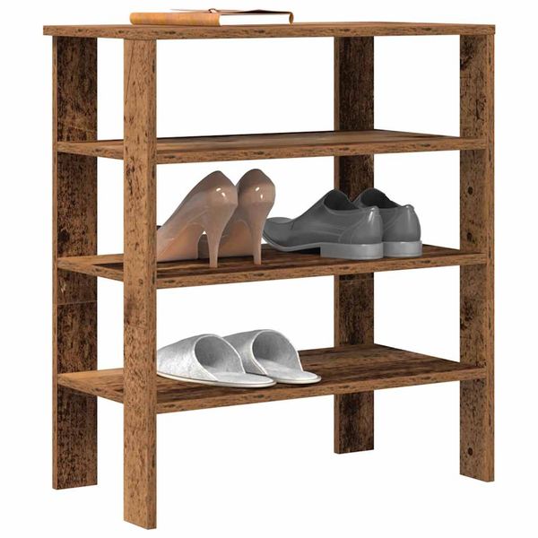 vidaXL Regál na topánky staré drevo 61x32x70 cm spracované drevo