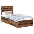 vidaXL Rám postele Staré drevo 90 x 190 cm Kompozitné drevo