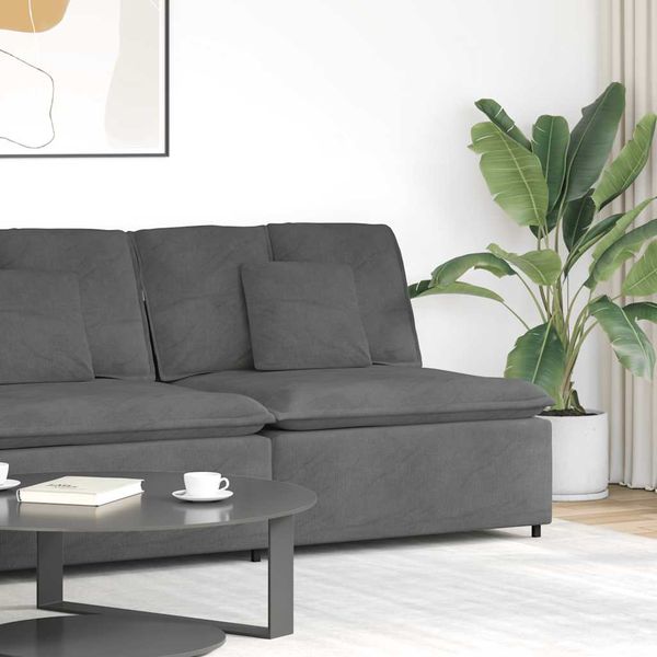 vidaXL Modulová stredová pohovka s vankúšmi, tmavosivá 100 cm