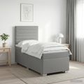 vidaXL Posteľ boxspring s matracom Svetlosivá 100 x 200 cm Látka