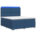 vidaXL LED boxspring posteľ s matracom Modrá 200 x 200 cm Látka