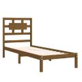 vidaXL Posteľný rám medový drevený masív 75x190cm malé jednolôžko