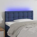 vidaXL Čelo postele s LED modré 100x5x78/88 cm látka