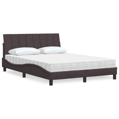 vidaXL Posteľ s matracom Hanko tmavohnedá 140x190 cm látka