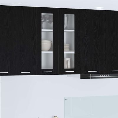 vidaXL Závesná skrinka Čierny dub 60 x 31 x 80 cm Kompozitné drevo