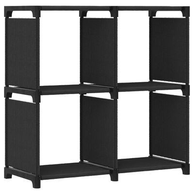 vidaXL Polica s dizajnom 4 kociek čierna 69x30x72,5 cm látka