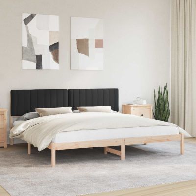 vidaXL Rám postele s čalúneným čelom Čierny 200 x 200 cm