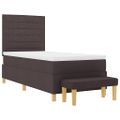 vidaXL Posteľ s pružinovým rámom Tmavo hnedá 200 x 90 cm látka