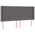 vidaXL Čelo postele so záhybmi sivé 203x16x118/128 cm umelá koža