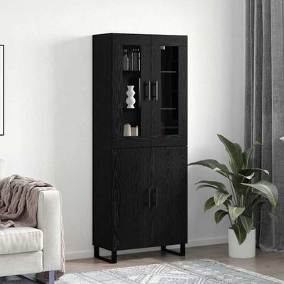 vidaXL Highboard 2 pcs Čierny dub Kompozitné drevo
