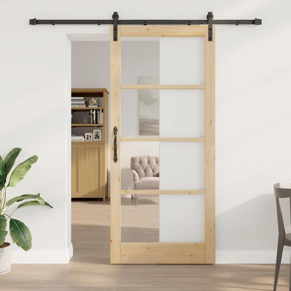 vidaXL Posuvné dvere ORKDAL Prírodná a čierna 93 x 211 cm