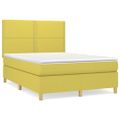 vidaXL Boxspring posteľ s matracom zelená 140x190 cm látka