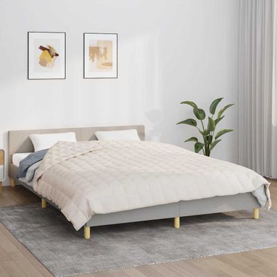 vidaXL Záťažová prikrývka bledokrémová 200x200 cm 9 kg látka