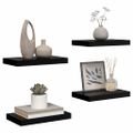 vidaXL Plávajúce nástenné police 4 ks, lesklé čierne 40x23,5x3,8 cm, MDF