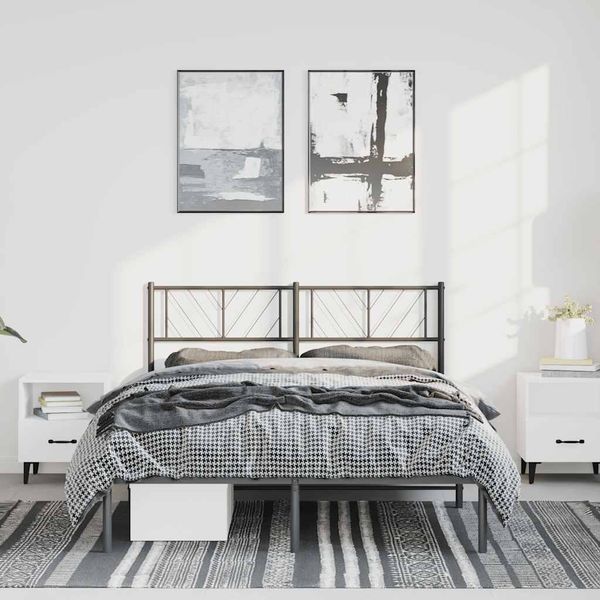 vidaXL Kovový rám postele s čelom čierny 150x200 cm