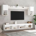 vidaXL 6-dielne TV nástenné skrinky s LED biele kompozitné drevo