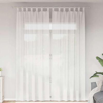 vidaXL Voálové závesy s pútkami 2 ks Biele 140x260 cm