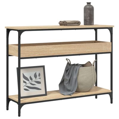 vidaXL Konzolový stolík s policou, dub sonoma, 100x29x75 cm, imitácia dreva