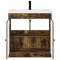 vidaXL Sada kúpeľňového nábytku Dymový dub 78,5 x 37,5 x 81 cm