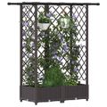 vidaXL Vyvýšený záhon s mriežkou a strechou Hnedá 124 x 40 x 121 cm PP