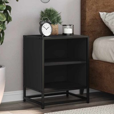vidaXL Nočné stolíky 2 ks čierne 40x31x50 cm kompozitné drevo+kov