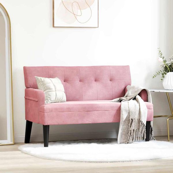 vidaXL Chesterfield lavica Ružová 112 x 65,5 x 75 cm Zamat