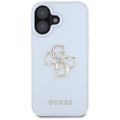 Puzdro Guess Hardcase PU Grained Big 4G a Classic Logo pre iPhone 16 6,1" modré