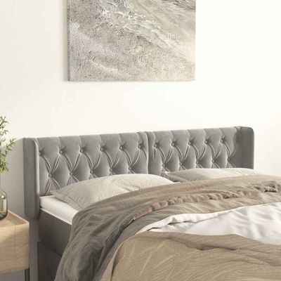 vidaXL Čelo postele so záhybmi bledosivé 163x16x78/88 cm zamat