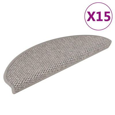 vidaXL Samolepiace nášľapy na schody, sisalový vzhľad 15 ks 65x21x4 cm