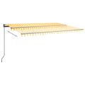 vidaXL Samostatne stojaca automatická markíza 500x350 cm žlto-biela
