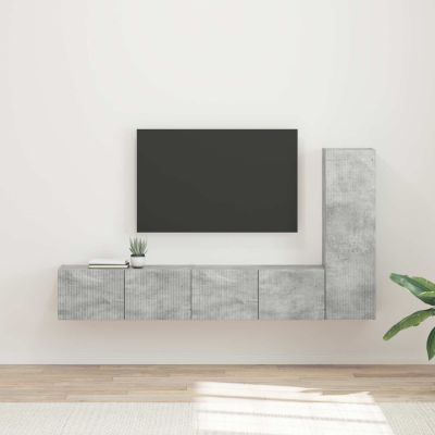 vidaXL Zostava TV skriniek 3 pcs Betónová šedá Kompozitné drevo