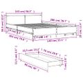 vidaXL Posteľný rám so zásuvkami dymový dub 140x200cm kompozitné drevo