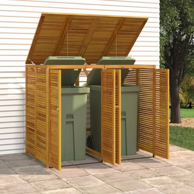 vidaXL Prístrešok na dva odpadkové koše 140x89x117 cm masívna akácia