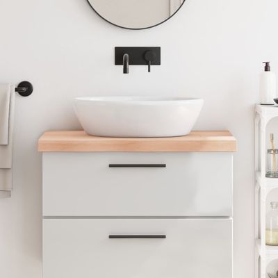 vidaXL Kúpeľňová doska 80x50x(2-6) cm neošetrený masív