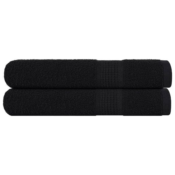 vidaXL Saunové osušky FROGN 2 ks čierne 80x200 cm 360 g/m²