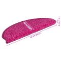 vidaXL Schodové rohože 15 ks 65x21x4 cm ružové polkruhové veľké