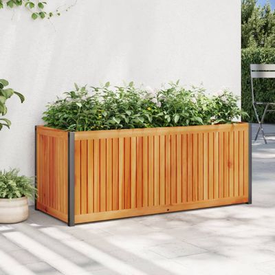 vidaXL Záhradný kvetináč 110x45x44 cm masívna akácia a oceľ