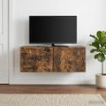 vidaXL Nástenná TV skrinka 78,5 x 41 x 30 cm Dymový dub
