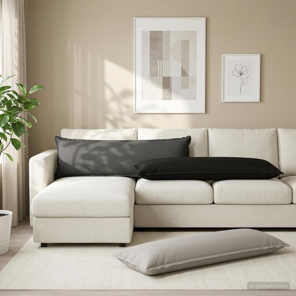 vidaXL Poťah na podložku 2 ks HOUTEN Čierna 40 x 145 cm Polyester