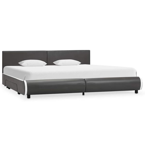 vidaXL Posteľný rám so zásuvkami antracitový 180x200 cm umelá koža