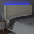 vidaXL Čelo postele krémové 163x16x118/128 cm umelá koža